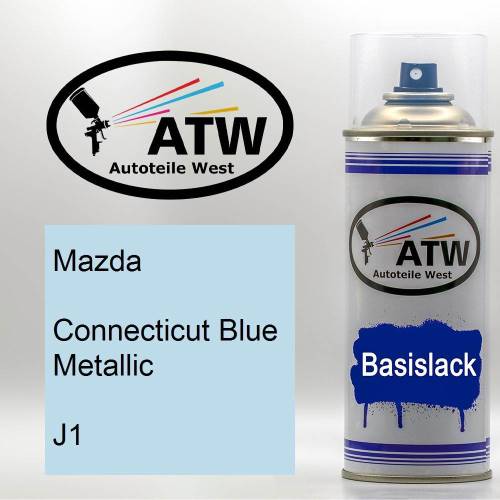 Mazda, Connecticut Blue Metallic, J1: 400ml Sprühdose, von ATW Autoteile West.